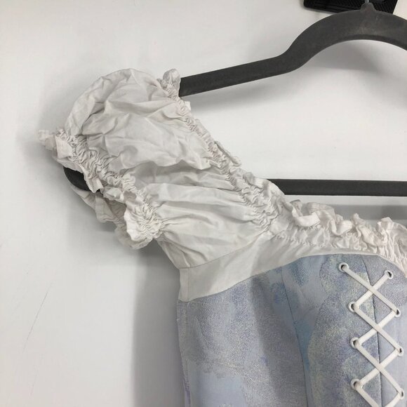 SOS Seamstress corset style off-the-shoulder crop top with lace-up detail size M - Picture 5 of 15